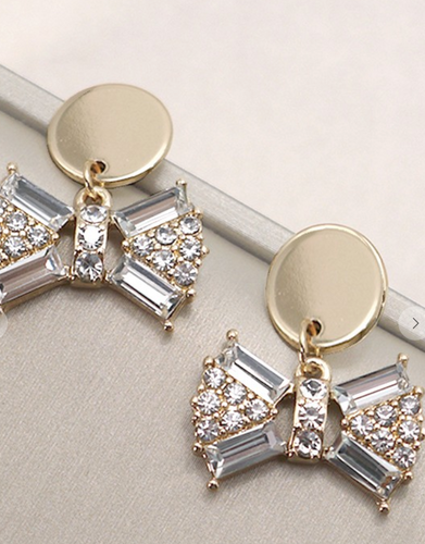 Gold Stud Rhinestone Earrings