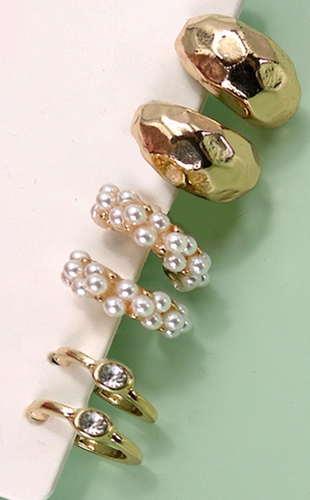Pearl Diamond Hoop Trio