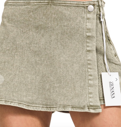 Washed Denim Skort