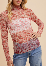 Load image into Gallery viewer, Ivory Rose Mesh Top
