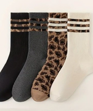 Leopard Crew Socks