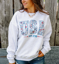 Load image into Gallery viewer, Floral USA Sweatshirt