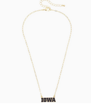 Load image into Gallery viewer, Iowa Hawkeyes Pave Outline Necklace