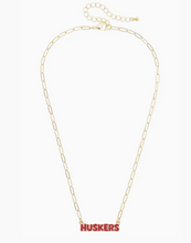 Load image into Gallery viewer, Nebraska Huskers Puffy Nameplate Necklace