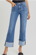 Load image into Gallery viewer, High Rise Wide Cuff Jeans