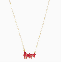 Load image into Gallery viewer, Nebraska Huskers Pave Outline Necklace
