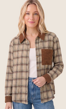 Load image into Gallery viewer, Corduroy Cotrast Plaid Shirt